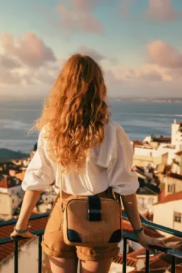 young-female-standing-platform-surrounded-by-fences-observing-lisbon-daytime-portugal